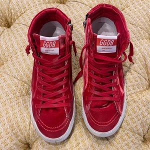 Golden goose red velvet slide star sneaker size 37